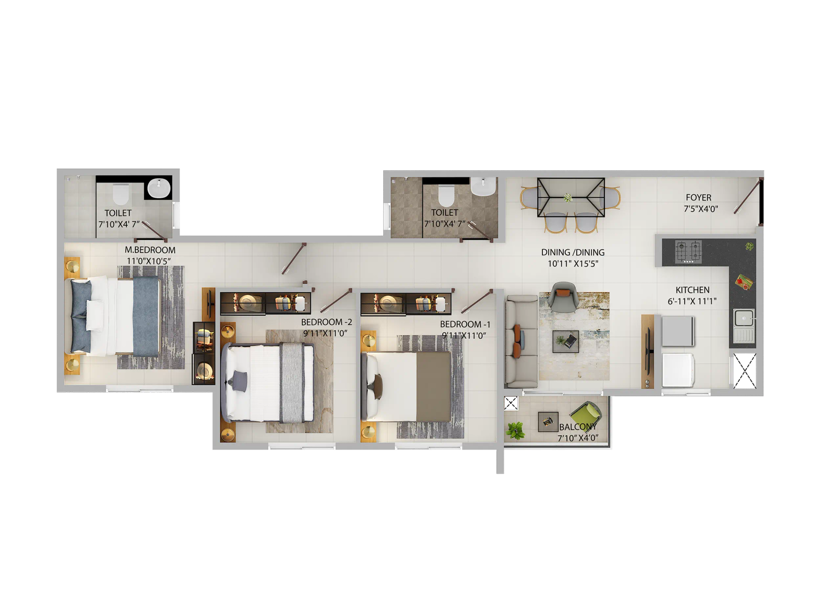 2 BHK (L)